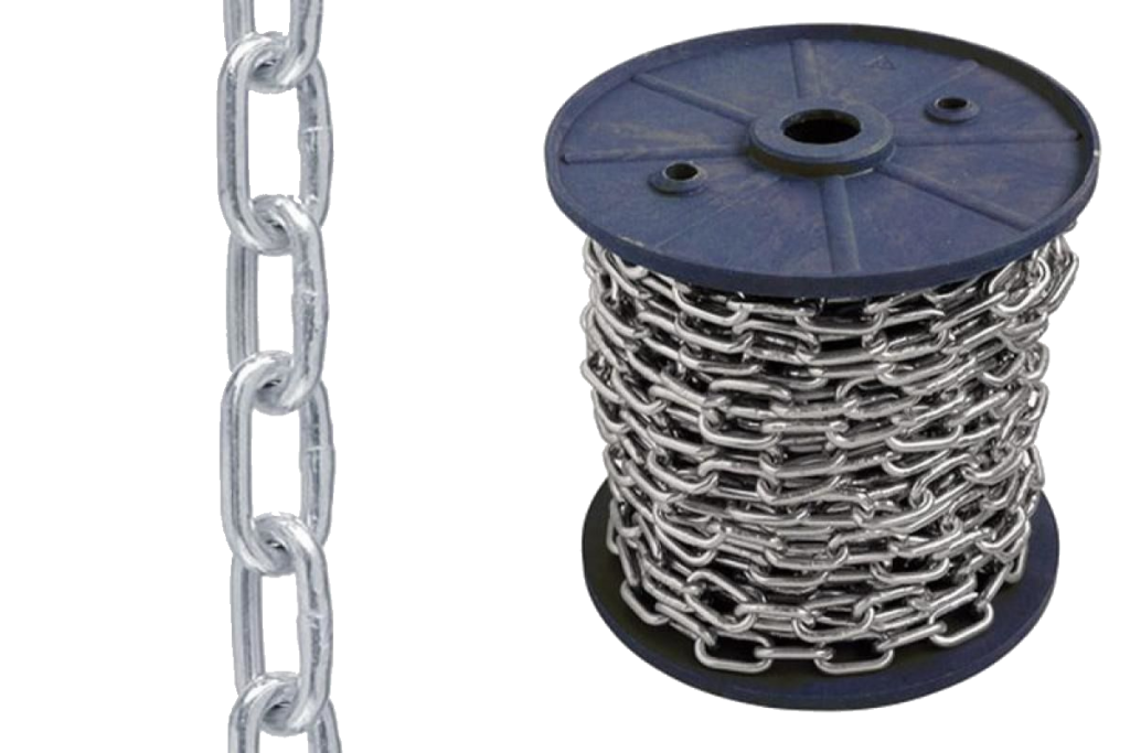 Цепь сварная длиннозвен. оц. D2 8мм- баб.