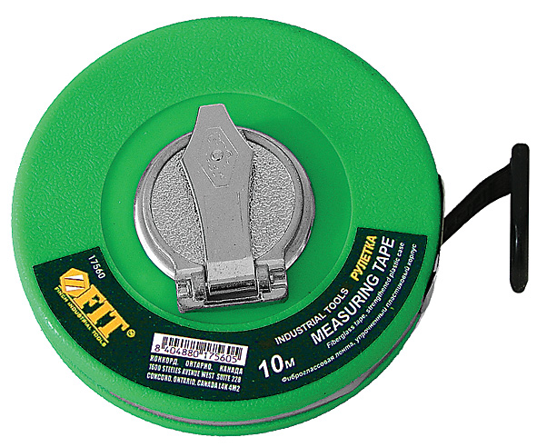 Рулетка фиберглас., 30м, зеленый пласт.корпус