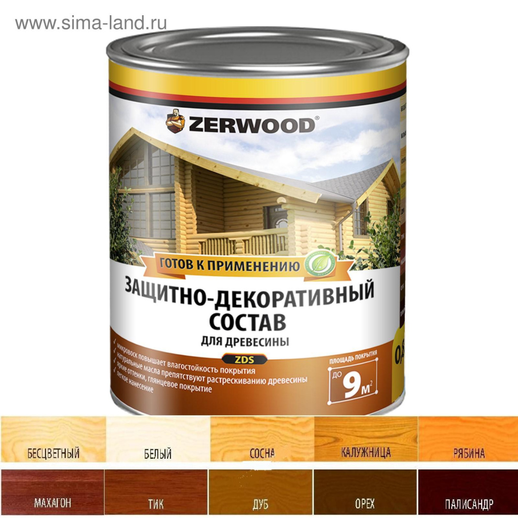 Защитно-декоративный состав "Zerwood ZDS" дуб, 0.85л