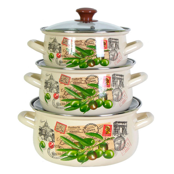 Кастрюля эм. большая 5.5л Римские каникулы Экстра