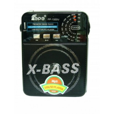 Радиоприемник  Flash/USB, сеть 220В+аккум.+бат. 18*11см