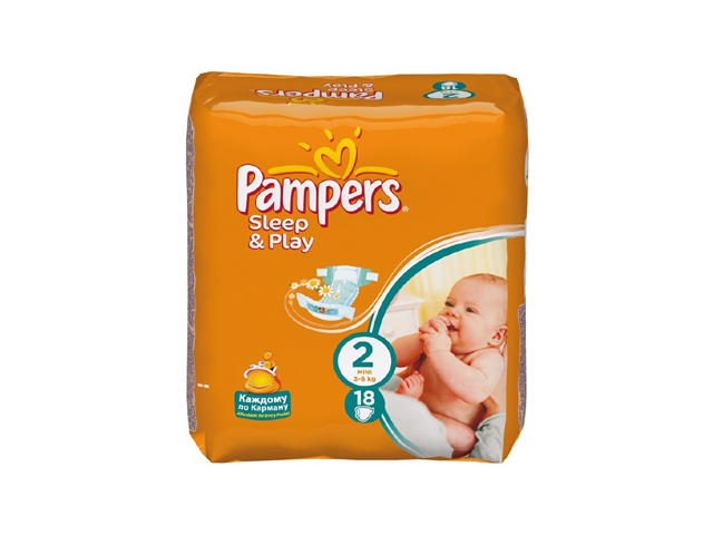 Подгузники Pampers "Seep&Play Minii" 3-6кг 18шт/уп